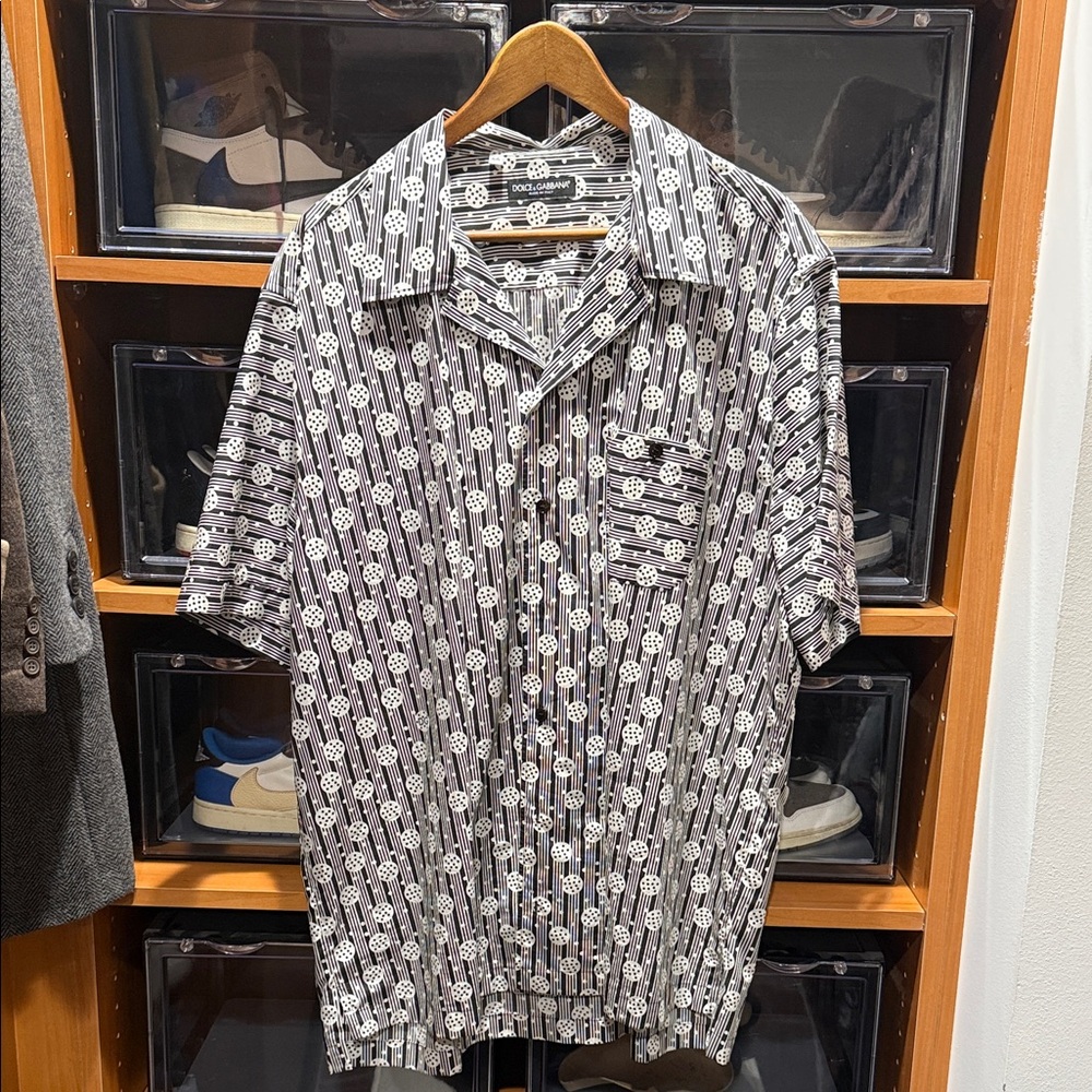 Dolce & Gabbana Monochrome Patterned Men's Shirt